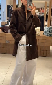 ZARA NEU MIT ETIKETT 2025. DUNKELBRAUNER WILDLEDER MANTEL BLAZER LIMITED EDITION. 2969/062 - Bild 1 von 11