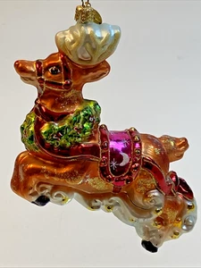Vtg 2002 Christopher Radko Team Captain Xmas Ornament Reindeer Rudolph fly RARE - Picture 1 of 7