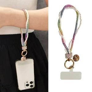 Rhinestone Pearl Beaded Phone Wrist Straps Keychain Phone Accessories - Photo 1 sur 19