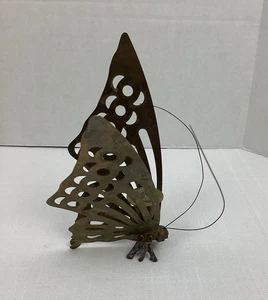 Messing Schmetterling Kerzenständer 6,5" hoch, 5" breit, Spitzkerzen - Bild 1 von 11