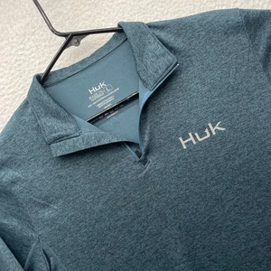 Huk ColdFront Pullover Womens Large L 1/4 Zip Tapestry Heather Fishing Outdoors - Picture 1 of 11
