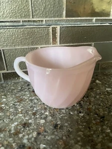 Hocking Fire King Ovenware CREAMER pink opaque milk glass swirl - Picture 1 of 4