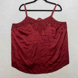 Torrid Sophie Cami Women's 0X Red Satin Shiny Lace Trim $45 NWOT - Picture 1 of 6
