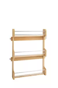 21 in Cabinet Door mount Wood 3-Shelf Spice Rack - Picture 1 of 3