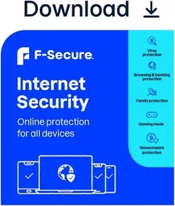 F-Secure Safe Internet Security for 5 Devices 2 Years 2024 PC/Mac/Mobile Email