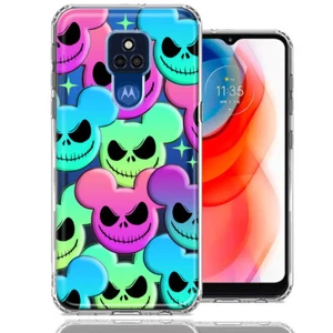 For Motorola Moto G Play 2021 Halloween Rainbow Nightmare Skulls Case - Picture 1 of 1