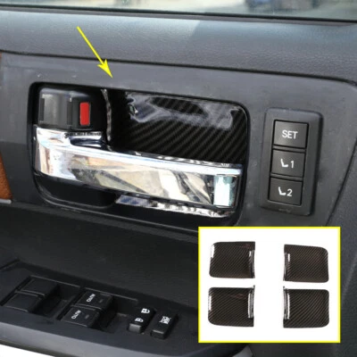 Moldura de manija de puerta interior de fibra de carbono ABS para Toyota Tundra 07-21/Sequoia 08-20 Foto 1 de 4