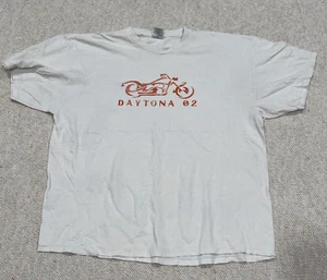 Daytona Beach Bike Week T-shirt XXL 2XL 2002 White Vintage Short Sleeve - Picture 1 of 6