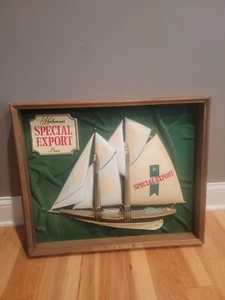 Vintage Heileman's Special Export Beer Sign 3d Plastic Ship Wood Nautical - Picture 1 of 9