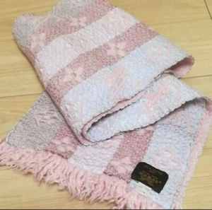 Louis Vuitton M73057 Eschar Progomania Rainbow Scarf Rose Pink Used from Japan - Picture 1 of 5