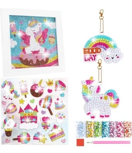 Keychain Diamond Painting Kit for Kids 5D Diamond Art Kits by Numbers DIY Diamon - Picture 1 of 7