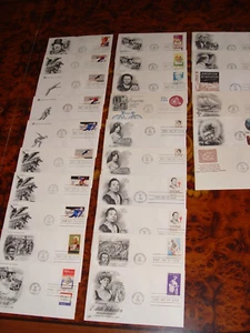 RARE VINTAGE 1980 LOT OF 26 US STAMPS, FIRST DAY ISSUE COVERS DESIGNED ENVELOPS - Picture 1 of 6
