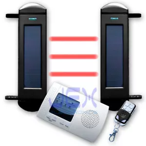 IR Beam Sensor Solar Powered Wireless Perimeter Security Alarm System Outdoor/in - Picture 1 of 7