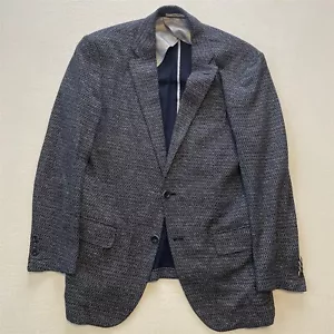 Franco Ferraro 40S Blue Woven Fortex Italy Mens Blazer Sport Coat Jacket - Picture 1 of 12