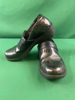  Work Wonders by Dansko Womens Black/Gray Paisley Floral Clog Mules Size EUR 37 - Image 1 of 4