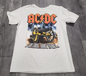 Boys AC/DC For Those About To Rock Short Sleeve T-shirt Size L White - Picture 1 of 5