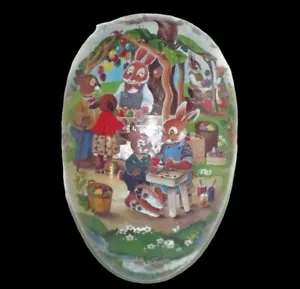 Contenedor grande Nestler de 14 pulgadas de papel maché conejito de Pascua caza de huevos Alemania - Imagen 1 de 6