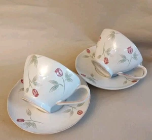 Whittard Of Chelsea Rosa 2005 Rose Design Pair Of Cups And Saucers - Picture 1 of 13
