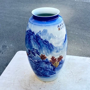 11.35LB Handmade Blue and White Porcelain Vase/Jingdezhen, China - Picture 1 of 12