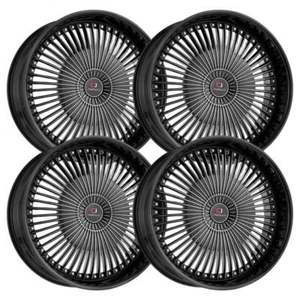 (Set-4) Cavallo CLV-41 22x8.5 5x114.3/5x120 38mm Black Machined wheels rims 22 - Picture 1 of 2
