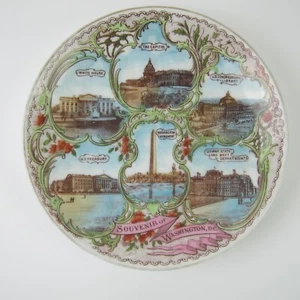 Washington D.C. Souvenir Plate White House, Capitol, Treasury Antique 1904-1918 - Picture 1 of 12