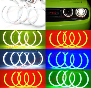 BT App Cotton RGB Halo Ring For Dodge Challenger 15-20 Demon Angel Eyes Lamp DRL - Picture 1 of 22