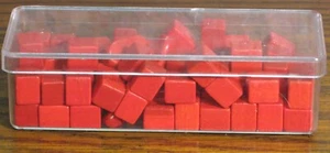 Risk Board Game Replacement Wood Army Tokens - Red - Parker Brothers - 1968 Vtg - Picture 1 of 2