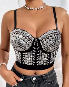Geometric Sequin Corset Top - Picture 1 of 2