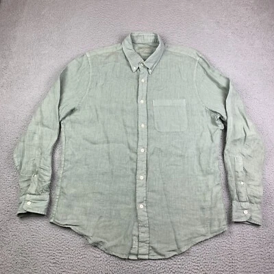 Camisa de lino Abercrombie & Fitch para hombre XL verde al aire libre preppy formal informal Foto 1 de 4
