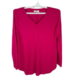 Top Zenana Mujer Rosa Manga Larga Cuello en V Talla XL - Imagen 1 de 5