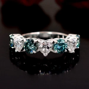 4.10Ct Brilliant Cut Diamonds Band Ring - Great Luster & Sparkle! VIDEO - Picture 1 of 10