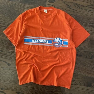 Vintage 80s Velva Sheen New York Islanders NHL Hockey Single Stitch T-Shirt L - Picture 1 of 7