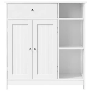 Free-Standing Storage Organizer Floor Cabinet for Living Room Kitchen White - Picture 1 of 12