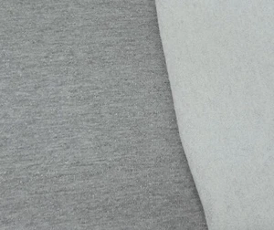 Sweatshirt Fleece Strickstoff Baumwolle Polyester meliert grau Meterware 6/24 - Bild 1 von 6