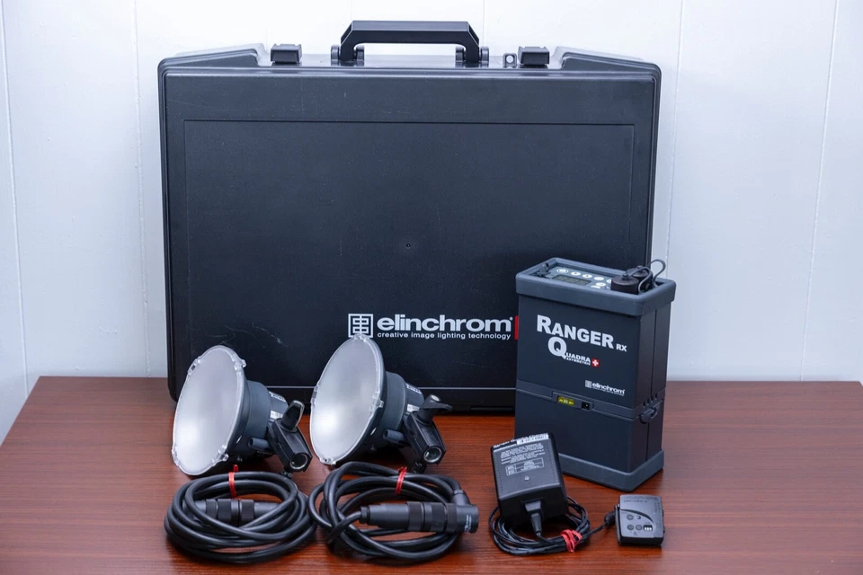 Elinchrom Ranger Quadra To Go 400 ws Power Flash Pack with 2 Heads Needs Battery - Image 1 of 4