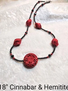 DTC "S.S Collection" Necklace- Cinnabar & Hematite! - Picture 1 of 2