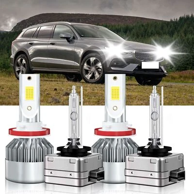 4x Kit de bombillas de faros LED HID H11 D3S para Volvo V60 Cross Country 2015-2018 Foto 1 de 4