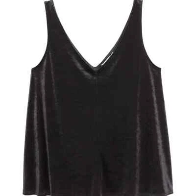Camiseta sin mangas H&M de terciopelo negro talla L  Foto 1 de 4