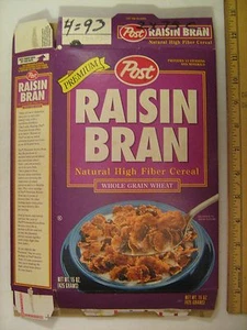 Caja de cereales POST 1993 Premium RAISIN BRAN 15 oz [G7e6] - Imagen 1 de 2
