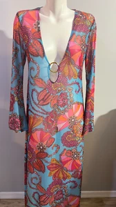 Trina Turk Women Long Maxi Dress Swim Suit Cover Up Large New NWT - Picture 1 of 9