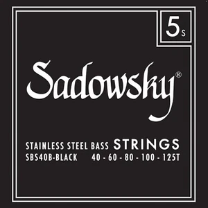 Cuerdas de bajo de acero inoxidable Sadowsky SBS40B-1 etiqueta negra; medidores 40-125 - Imagen 1 de 1