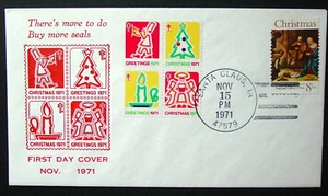 USA, 1971, Weihnachtsmann, IN FDC & gebunden, Weihnachten, unadressiert, unbenutzt - Bild 1 von 5