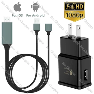 1080P HDMI Mirroring Cable for iPhone iPad Android Phone to AV TV HDTV Adapter - Picture 1 of 13