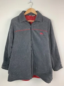 Vintage No Fear Fleece Jacket Men's Medium Gray Red Zip Up Full Zip Rare Retro - Picture 1 of 17