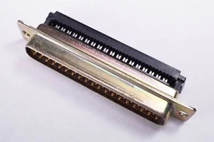 DCSF-37P ITT D-Sub Connector Plug for Flat Ribbon Cable Vert 37 Pos IDC Steel - Picture 1 of 4