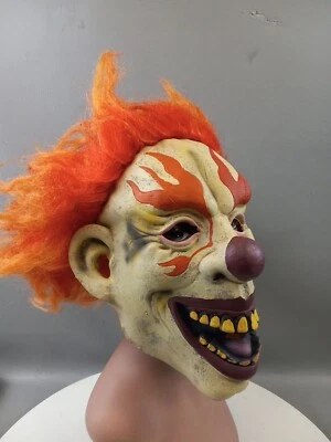 Halloween Clown Mask Latex Creepy Evil Scary costume Flamed Clown - Image 1 of 4