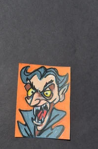 ACEO Original Kunstkarte Horror Halloween Vampir kein Druck - Bild 1 von 3