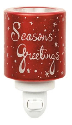 Scentsy Season's greetings Mini Scented Wax Melter Nightlight Christmas Retired - Image 1 of 3