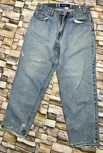 Vintage Levi’s SilverTab Jeans BAGGY 32x30 USA Paint Splatter Grunge Y2K - Picture 1 of 13