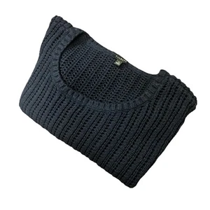 Talbots Sweater Womens Size M Navy Blue Open Knit Pullover Long Sleeve Cotton - Picture 1 of 7